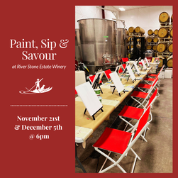 Paint, Sip and Savour information Instagram graphic